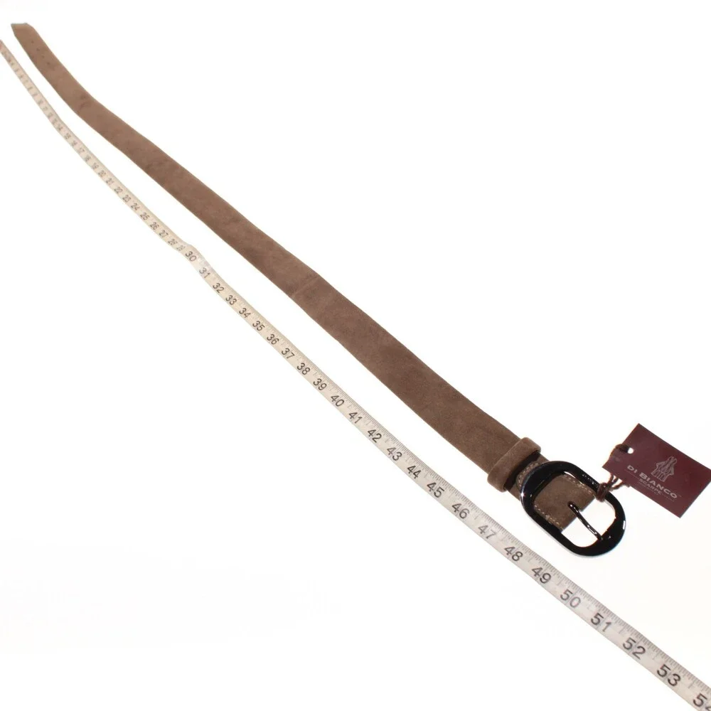 Di Bianco NWT Cut to Size Dress Belt In Solid Brown Suede Leather One Size